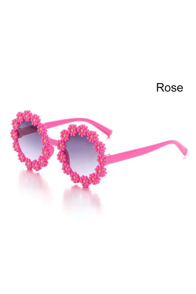 Choice4 Rose Red Round Flower Sunglasses for Kids Cute Daisy Glasses Children...
