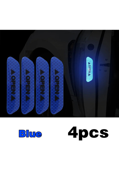 Choice 4PCS Blue 4PCS Reflective Car Door Sticker Safety Opening Warning Refl...