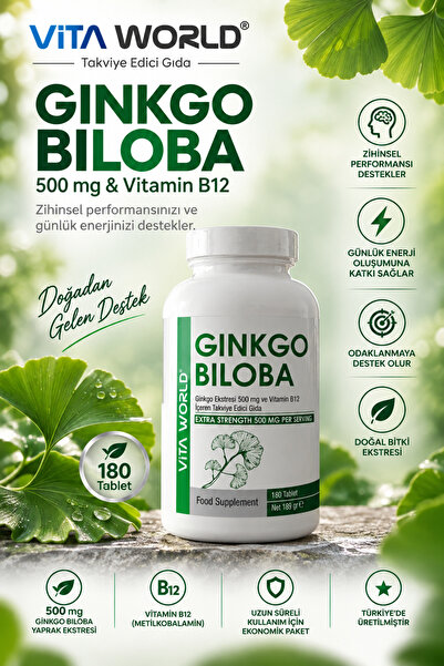 GİNKGO BILOBA 500 MG + B12 180 TB
