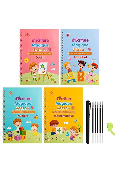 Choice 4 Books French 4 French Calligraphy Practice Sets, Alphabet And Number...