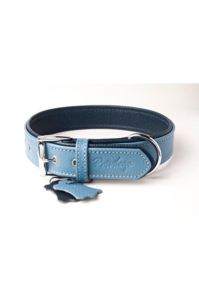 Privilege Flotter Genuine Leather Dog Collar S Blue Navy Blue 2.5x32-41 Cm