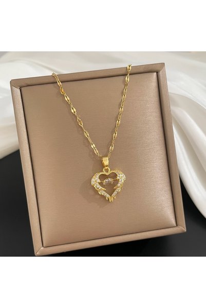 Choice Gold Color I ZAKOL Classic Gold Color Stainless Steel Necklace For Wom...