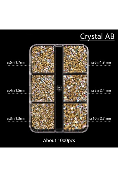 Choice5 Clear AB 1000pcs Crystal Nail Art Rhinestone Super Bright Glass Point...