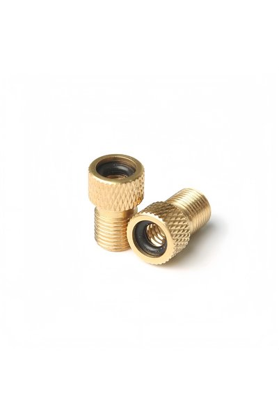 Choice1 2 pcs Bicycle Presta to Schrader Adapter – Copper Gold Tire Valve Con...