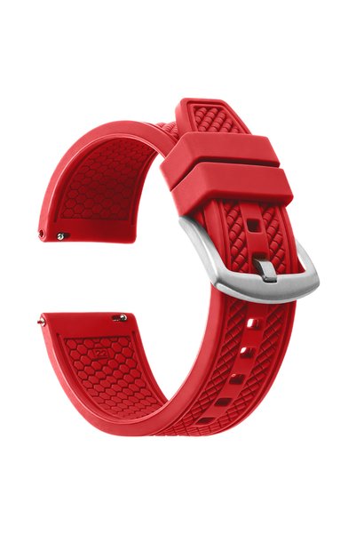 Choice40 20mm Silver Buckle Red New Style 20mm 22mm Rubber Silicone Strap for...