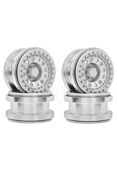 Choice 4pcs Silver Rc jeep CNC Aluminum 2.9" Beadlock Wheel Hub Rim for 1/6 R...