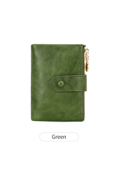 Choice7 QB347-Green Minimalist Women's Wallet Short Three Layer Large Capacit...