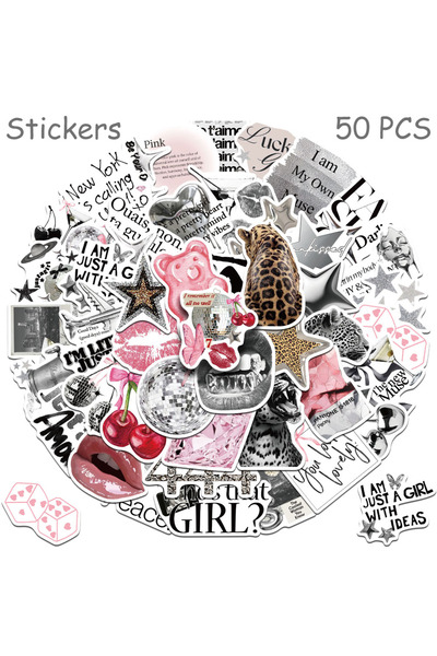 Choice 50pcs 50pcs Silver Lucky Stickers Decals For Phone Laptop Scrapbook Su...