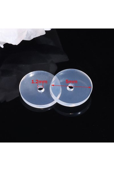 choice2 Pad 5mm 50pcs Clear Piercing Disc Pad Stabilizer Silicone Earrings Ba...