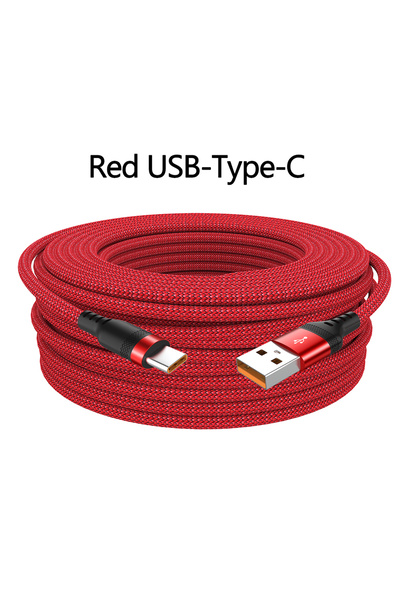 Choice كابل USB نوع C سريع الشحن بطول 5 متر باللون الأحمر لهواتف آيفون وشاومي...
