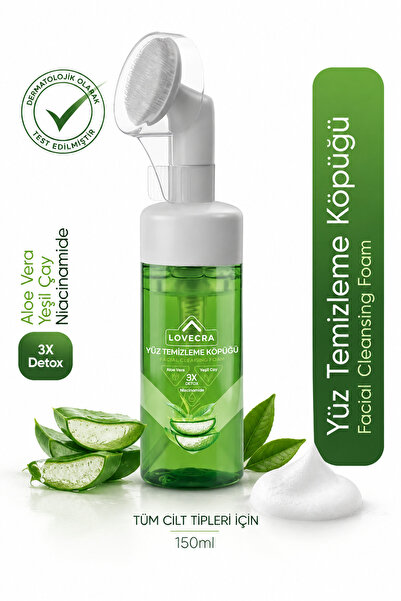 LOVECRA Aloe Vera Yüz Temizleme Köpüğü Gözenek Arındırıcı Derinlemesine Temiz...