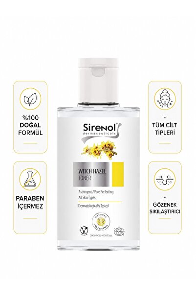 Sirenol Natural Cadı Fındığı Cilt Sıkılaştırıcı Gözenek Temizleyici Tonik 300 mL