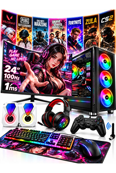 J-TECH Crystal i5 2300 16GB RAM 256GB SSD GDDR5 R7240 4GB 24" Curved Gaming O...