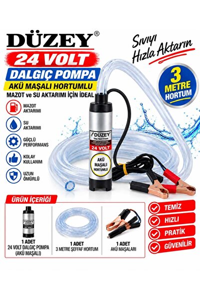 DÜZEY POMPA Düzey 24 VOLT MİNİ(KÜÇÜK) DALGIÇ MAZOT AKTARMA(SIVI TRANSFER) POM...