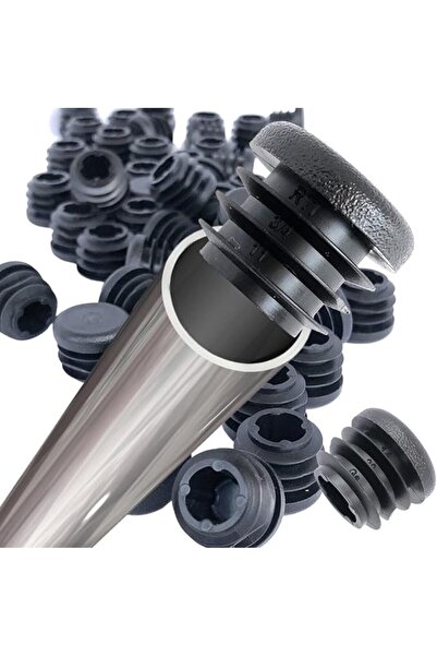 Choice3 16mm 8 PCS Black Round Plastic Blanking End Cap Tube Pipe Inserts Plu...
