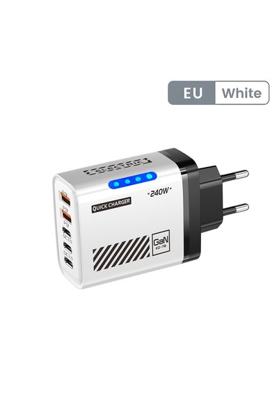 Choice KO-76 White EU 5 Ports Fast Charger Type C Quick Charge 3.0 USB C Wall...