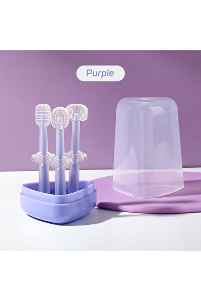 Choice3 Purple Infant Baby Silicone Deciduous Teeth Toothbrush Oral Tongue Cl...