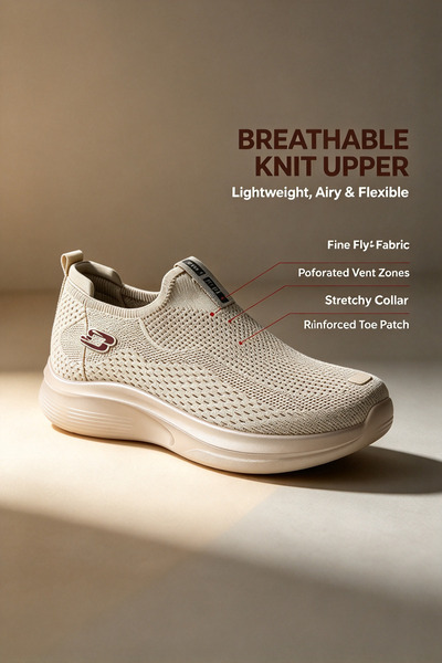 Chaolizi Men’s Knit Slip-On Walking Shoes