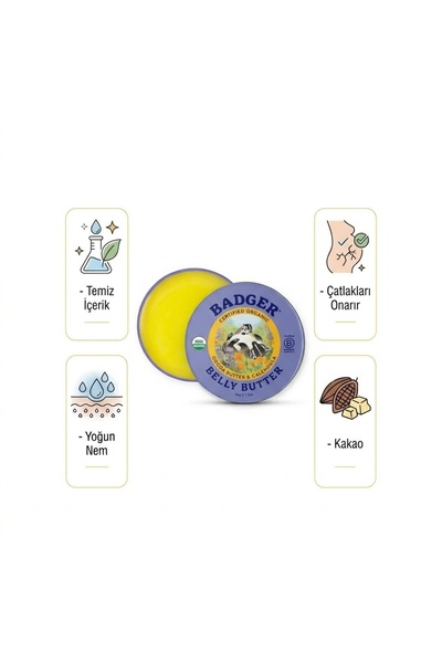 Badger Karın Bölgesi Nemlendirici Krem / Belly Butter
