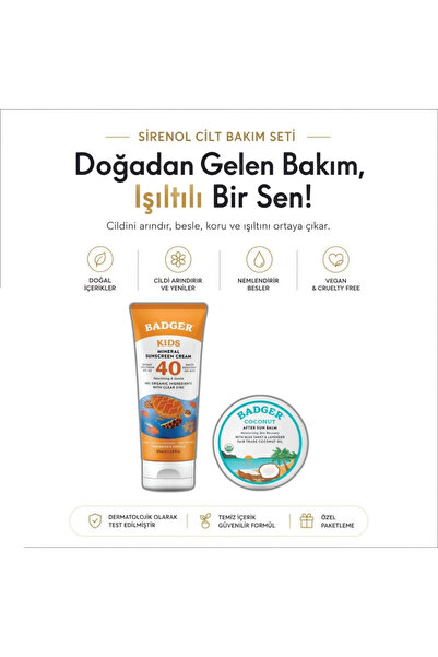 Badger Çocuk Güneş Kremi + Güneş Sonrası Nemlendirici Krem Seti