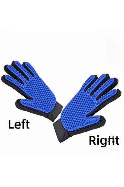 Choice4 blue left right Pet Hair Glove Comb Pet Dog Cat Grooming Cleaning Glo...