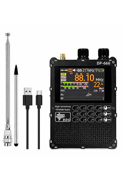Sparkelec DP-6666 Tam Bant DSP Radyo, 2.8inch Touch-Screen Dijital AM FM / LW...