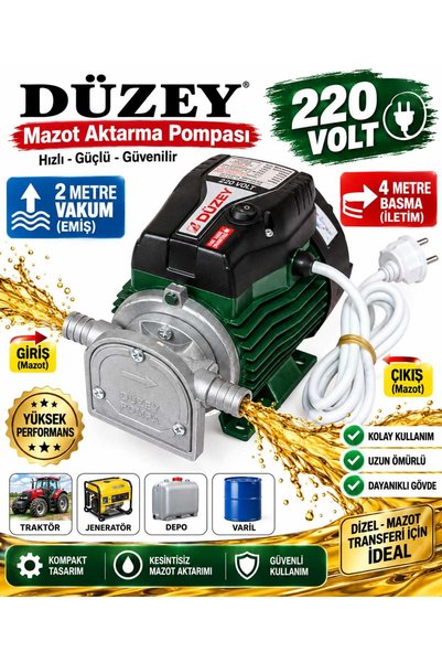 DÜZEY POMPA Düzey 220 Volt 3/4'' Çıkışlı Dıştan Çekme Sıvı Transfer Pompası(Y...