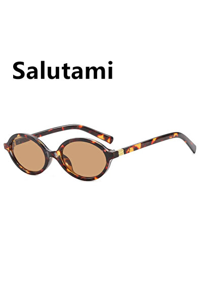 Choice11 leopardtea Vintage Small Oval Leopard Black Sunglasses for Women New...