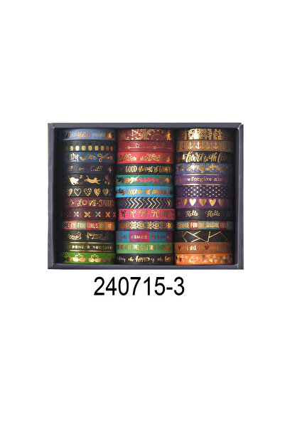 choice2 0715-3 36 Rolls Vintage Washi Tape Set, Geometric Hot Stamping Patter...