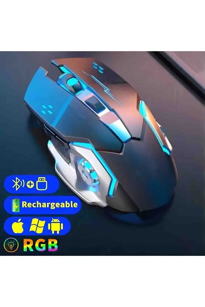 Choice Black Bluetooth Mouse Gaming Computer Rechargeable Wireless Mouse USB ...