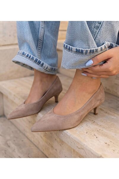 CELUR Hakiki Deri Süet Kadın Stiletto