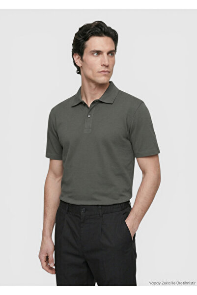 Ramsey Khaki Plain 100% Cotton T-Shirt