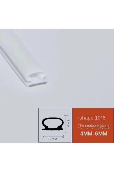 Choice11 6M 10x6 White Silicone Self-Adhesive Sealing Tape, 6m, Soundproof, D...