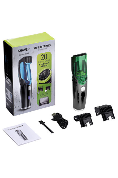 Choice green Vacuum Hair Clipper Men LCD Rechargeable Beard Trimmer Self Hair...