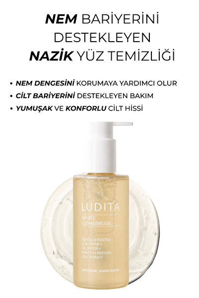 LUDITA Yüz Yıkama Jeli – Hassas Ciltler İçin Arındırıcı & Nazik Temizleyici