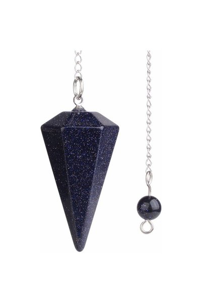 Choice Blue Sand Natural Stone Quartz Agates Pendant Reiki Healing Cone Ameth...