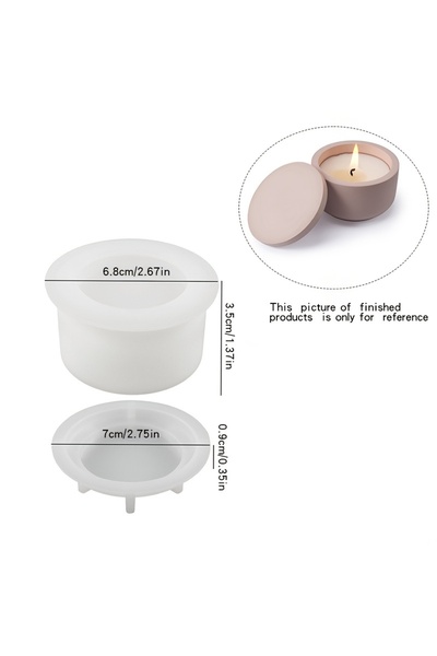 Choice1 Round 1set DIY Candle Jar Silicone Mold with Lid - Aroma Wax Jar Maki...