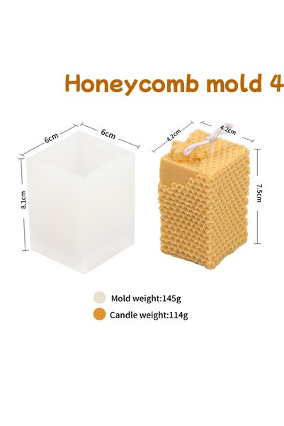 choice2 Honeycomb mold 4 3D Bee Honeycomb Candle Molds Beehive Pillar Silicon...