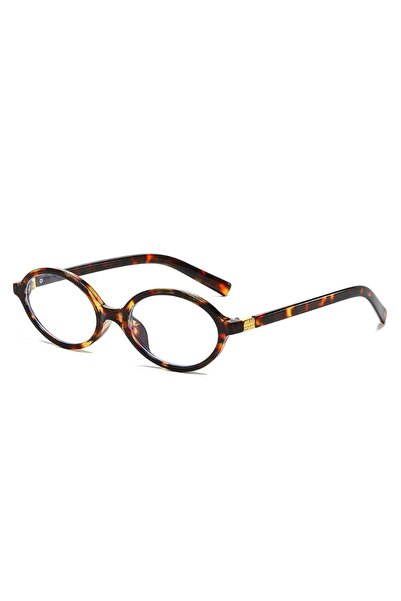 Choice leopard Small Oval Glasses Frame Women Anti Blue Light Ins Popular Blu...