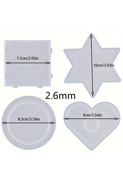 Choice 4PCS 4pcs 2.6/5mm Practical PE Clear Square Melting Bead Pegboards Boa...