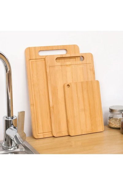 choice2 3-Piece Set Wooden Cutting Board Kitchen Cutting Board for Meat Total...