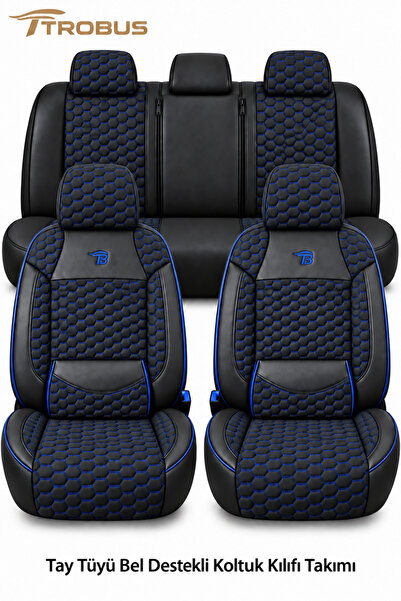 TROBUS Ford Courier 2014 Sonrası Uyumlu Altay Serisi Kumaş 2+1 Ticari Siyah M...