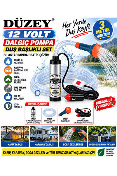 DÜZEY POMPA Düzey 12 Volt Çakmaklık Girişli Sıvı Aktarma Pompası & 3metre Hor...