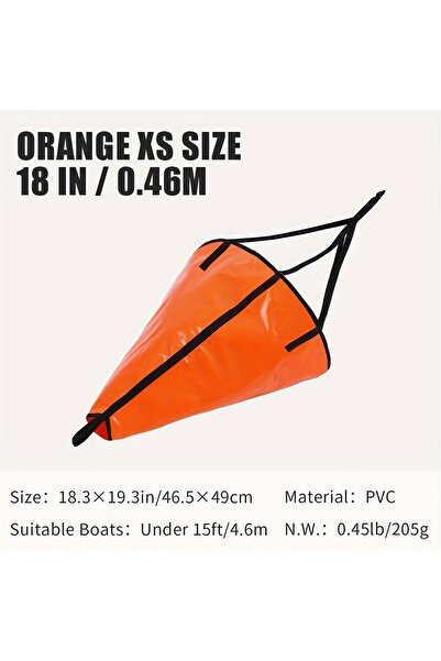 choice2 Orange 1 PCS XS 18inches Sea Anchor Parachute Drift Brake for Boats L...