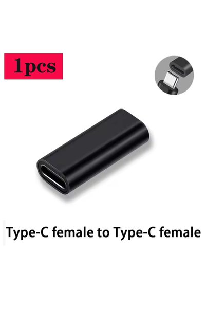 Choice1 محول USB C أنثى إلى أنثى أسود (قطعة واحدة) USB C 3.1 لتوصيل كابلين من...