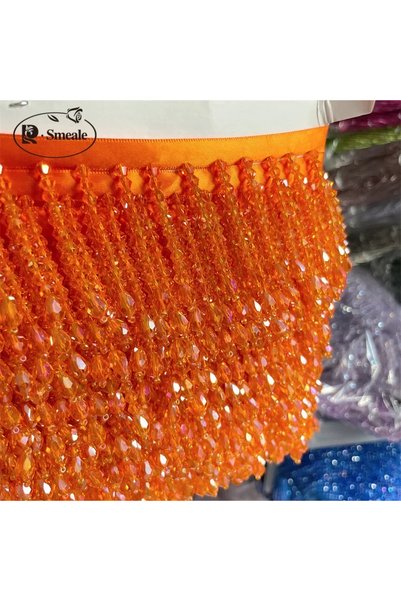 Choice24 45CM Length Orange Red 32Color Tassels Beaded Lace Trim Garment Dres...