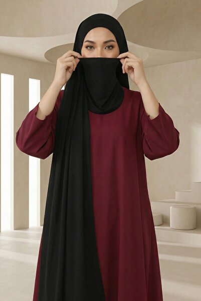 Aisha's Design Boyun Kapatan Peçe Özellikli Penye Boneli Şal,PS-58