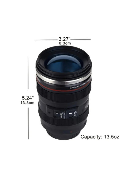 Choice 400ml Black 1pc Camera Lens Coffee Mug, Travel Coffee Photographers Mu...