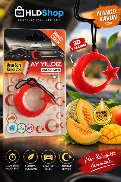 Halidi Ay Yıldız Türk Bayrağı Asma Oto Koku - Mango Kavun Kokulu