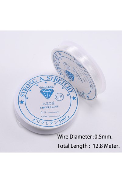 Choice 0.5mm x 12.8m 0.4/0.5/0.6/0.7/0.8/1mm Transparent Elastic Rope Round C...